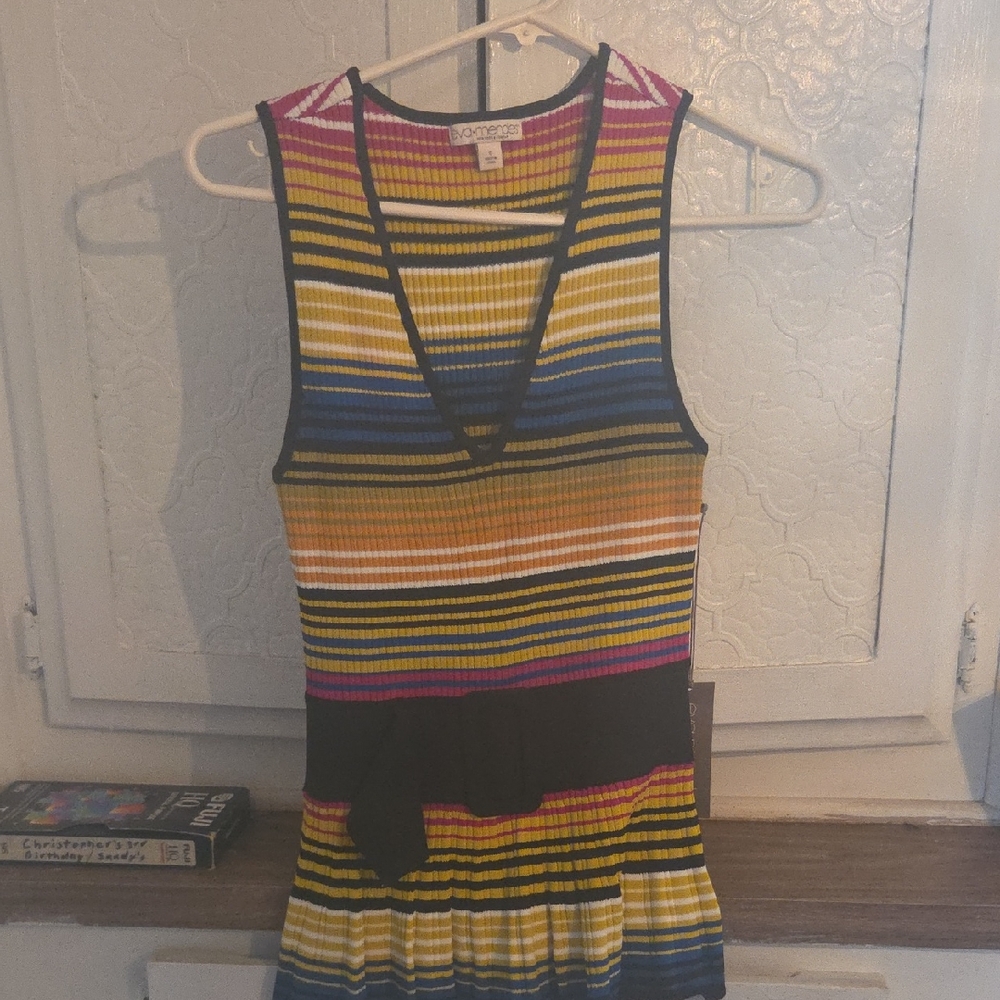 New York & Company Striped Sleeveless Blouse